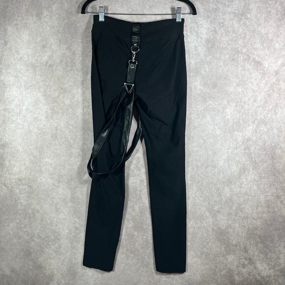 Killstar Pants Womens Small Black Shadow Stripe Trousers Goth Punk Mid Rise - Picture 6 of 11